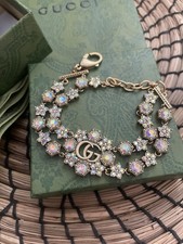Gucci Gold Tone With Shiny Stones Bracelet With Original Packaging