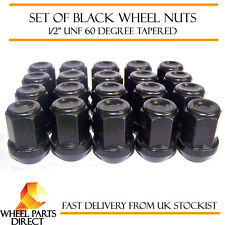 Alloy Wheel Nuts Black (20) 1/2" UNF Tapered for Jeep Grand Cherokee 1991-2010