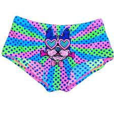 Frenchie French Bulldog Swimming Trunks beach 34 Uk M Neon 90’ Style Hearts Fun