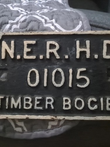 Timber bogie railway sign iron - timber,