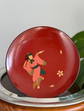 Mid-Century Japanese Lacquer Bowl – Red & Black Negoro Urushi – Asian Home Decor