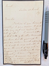 Admiral Sir George Cockburn, Signed Letter 1837