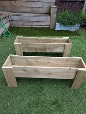 120cm X2 Garden Wooden Planter  Raised Herb Veg,  Steps Tier Box. flower bed 
