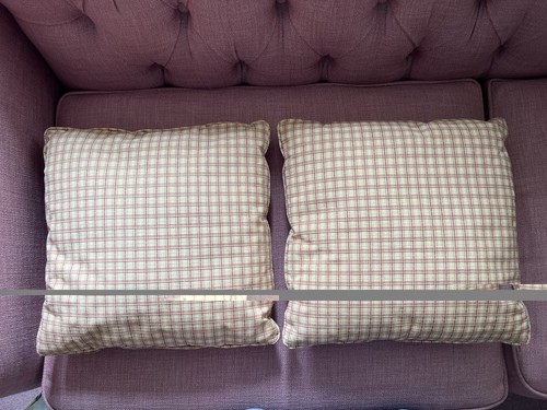 Pair checked cushion covers - checked,