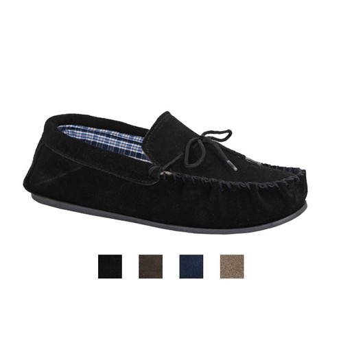 Moccasin slipper checked - slipper,