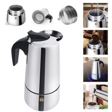 Italian Coffee Maker Moka Pot Stainless Steel Stovetop Espresso Induction Cooker