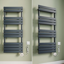 Electric Towel Rail Radiator Wifi Timer Wall Mounted Flat Panel Anthracite Rads
