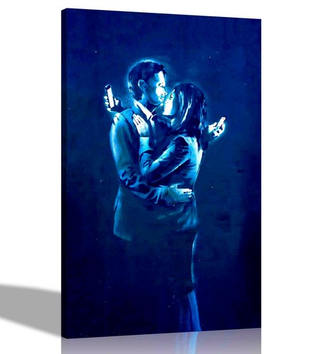 Mobile lovers banksy canvas - banksy,