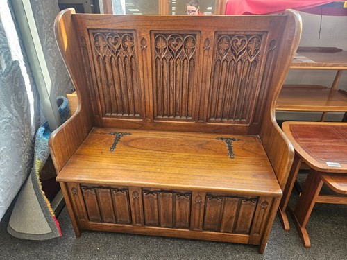 Oak monks furniture bench - monks,