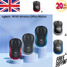Logitech M185 Wireless Optical Mouse + USB Receiver Fit Compact PC Laptop Mouse