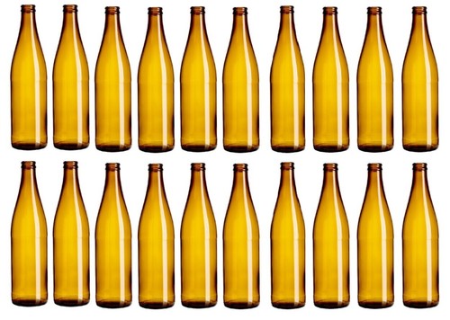 Glass amber beer bottles - glass, 0.5l
