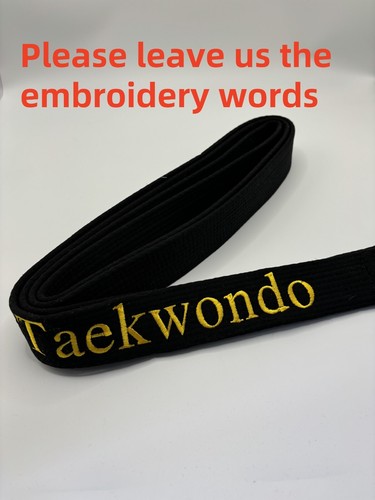 Embroidered custom black belt - custom, black-belt