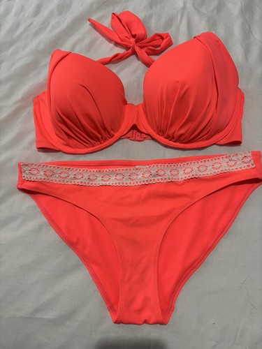 Coral bikini top - bikini, size