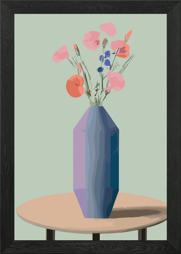 Fancy flowers vase - flowers, framed
