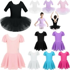 UK Girls Ballet Dance Dress Tutu Skirt Leotard Ballerina Gymnastic Dancewear