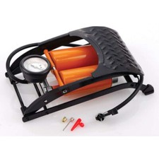 Heavy Duty Foot Pump Double Barrel Cylinder Car Van Bike Tyre Air Inflator New