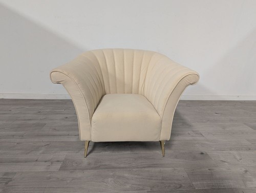 Scallop back cream velvet - cream,