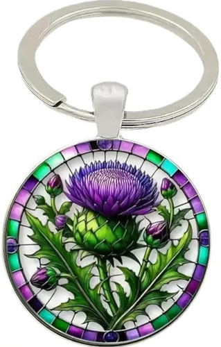 Scottish thistle floral glass - floral,