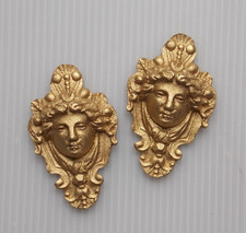 Two Ornate Style Heads Decorative Furniture Fire Place Wall Panel Mouldings