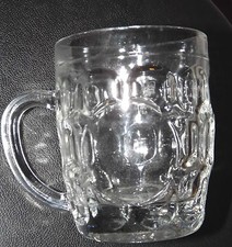COLLECTORS TRADITIONAL DIMPLE HALF PINT RETRO LAGER BEER MUG STEIN GLASS HANDLE