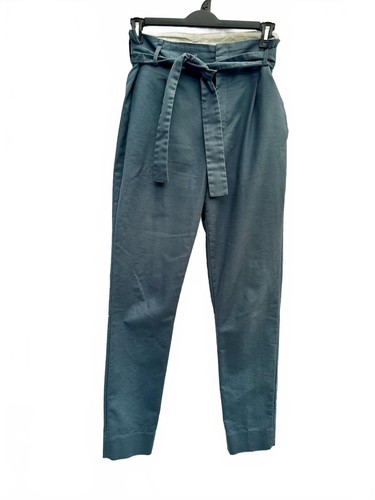 Women blue paperbag trousers - women's,