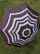 VTG Lawtex Brown Parasol Umbrella Made England unique Rare Film Stage PROP 1960s