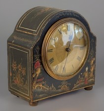 Antique Chinoiserie Timepiece Mantel Clock In Beautiful Working Condition