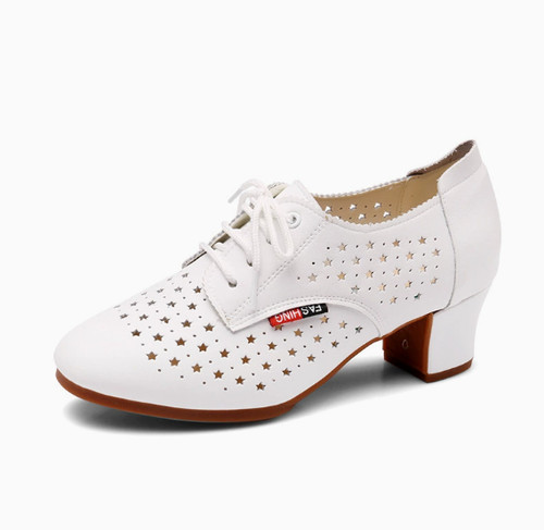 Women white leather latin - white,