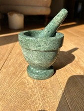 Green Marble Pestle And Mortar Natural Stone Grinder For Kitchen Spices