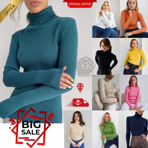 Women ladies ribbed - ribbed, turtle