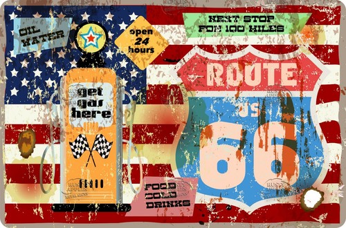 Vintage retro metal wall - metal,