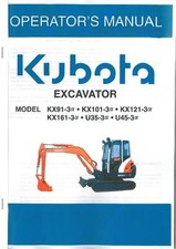 KUBOTA EXCAVATOR KX91-3 KX101-3 KX121-3 KX161-3 U35-3 U45-3 ALPHA - OPS MANUAL