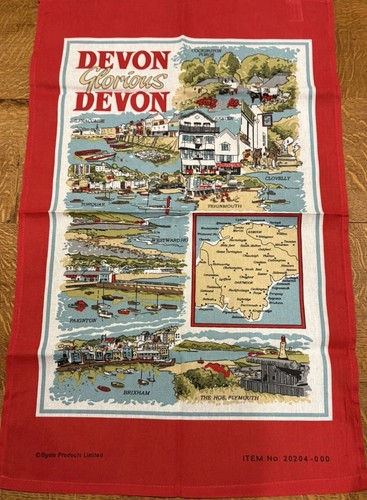 Vtg cotton souvenir tea towel - souvenir,