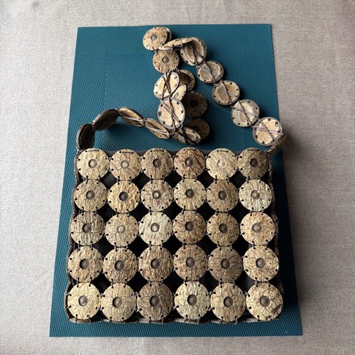 Coconut shell handbag boho - shell,