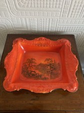 Vintage  Antique J Cutts Design, W Adams & Sons - Staffordshire, Orange Dish