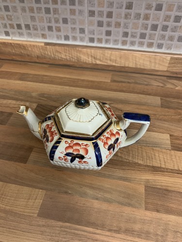 Tea pot blue rust gold - pot,, &