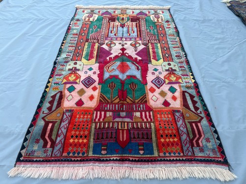 Fine hand knotted afghan - knotted,