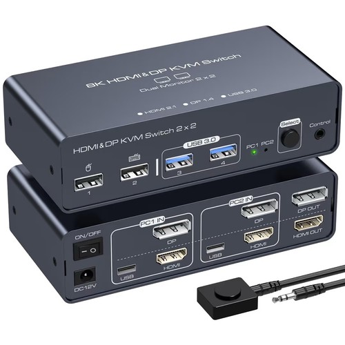 Vedindust hdmi displayport kvm - vedindust,