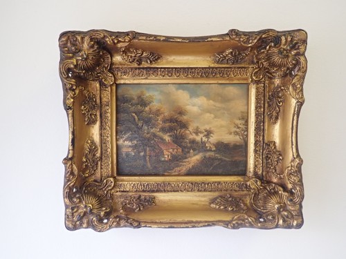 Framed oil painting rural