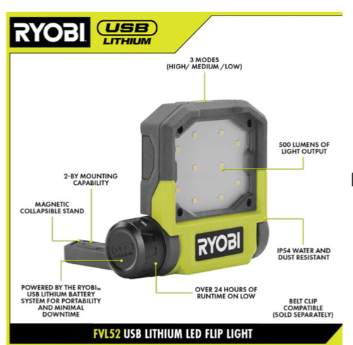 Ryobi usb lithium led pivoting - led,
