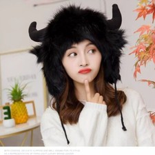 Thick Bison Hat with Horns