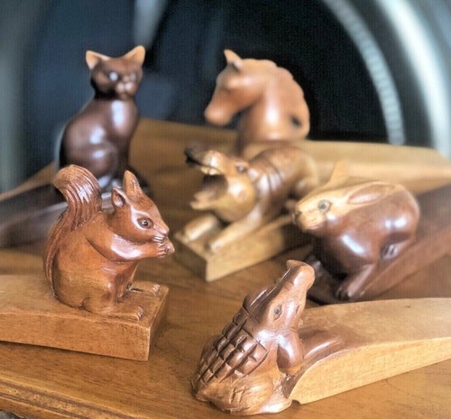 Wooden doorstop carved - wooden, door