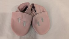 Daisy Roots Leather  Pink Foot Print Chrome Free Baby Shoes 0-6 months 