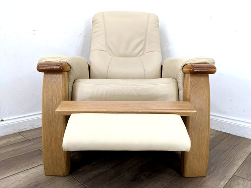 Recliner armchair cream - recliner,