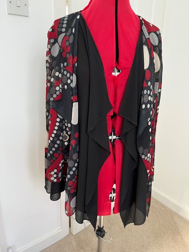 Red black sheer - sheer, patterned