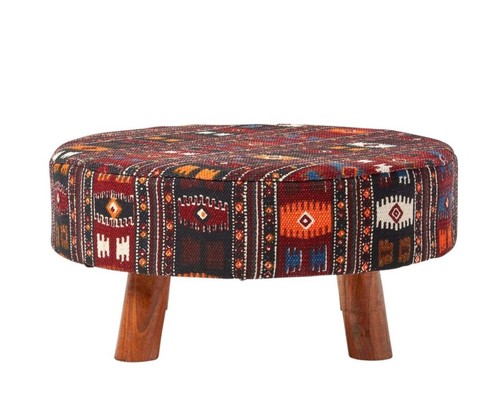 Kilim print top footstool - footstool, with