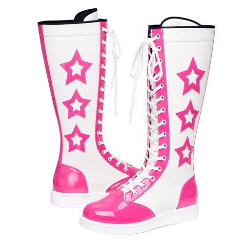 Wrestling boots knee high pink - wrestling,