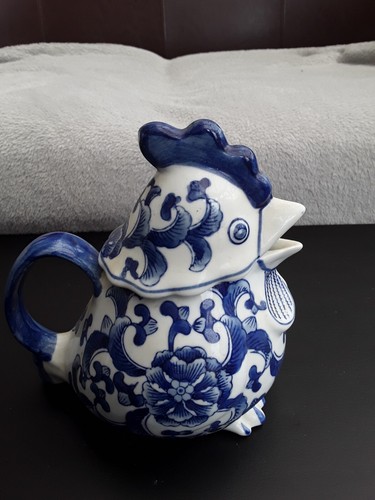 Blue and white - and, hen