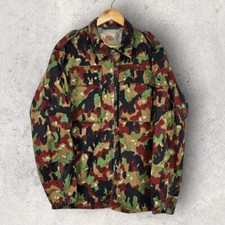 Vintage 80s Swiss alpenflage opti zip camo combat jacket M