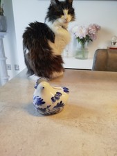 Vintage Blue & White Delftware Hand Painted Chicken/Hen Money Box